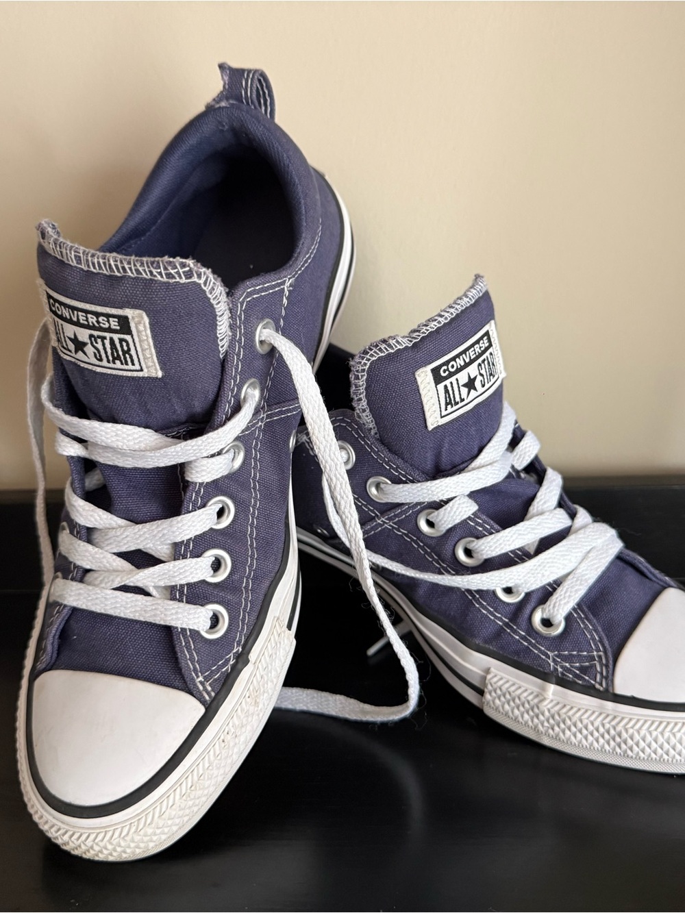 Converse All Star Navy Blue and White Low-Top Sneakers